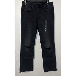 Numero Women’s Phoenix Jeans Black - Size 29 - High Rise Straight Crop - Raw Hem